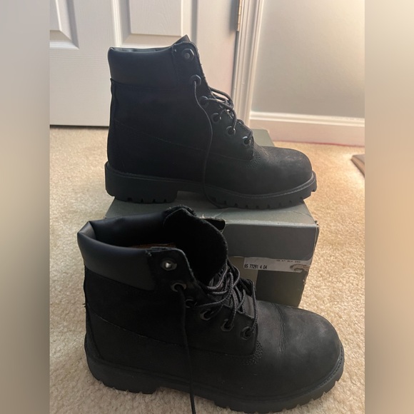 Black Timberland boots flat work boots - Picture 1 of 3